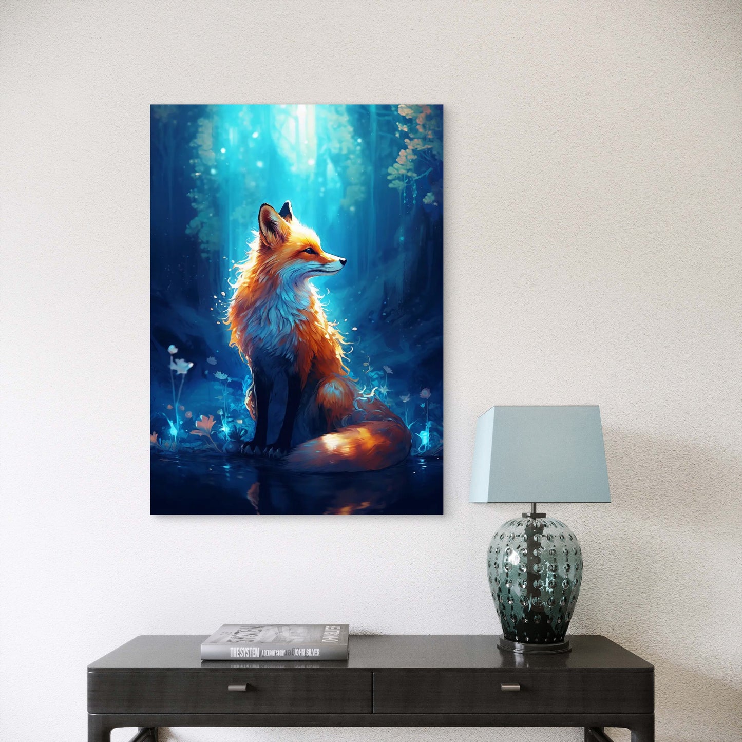 Mystic Forest Fox Fantasy 60x90cm Metal Print Ready to Hang
