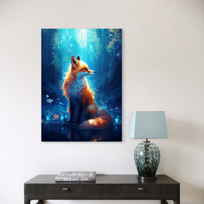 Mystic Forest Fox Fantasy 60x90cm Metal Print Ready to Hang