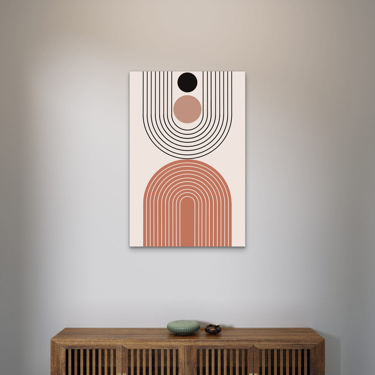 Terracotta Arch Sun Pattern Abstract 60x90cm Metal Print Ready to Hang