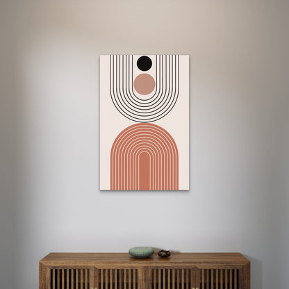 Terracotta Arch Sun Pattern Abstract 60x90cm Metal Print Ready to Hang