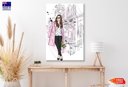Modern Fashion Store with Girl Wall Art Limited Edition High Quality Print