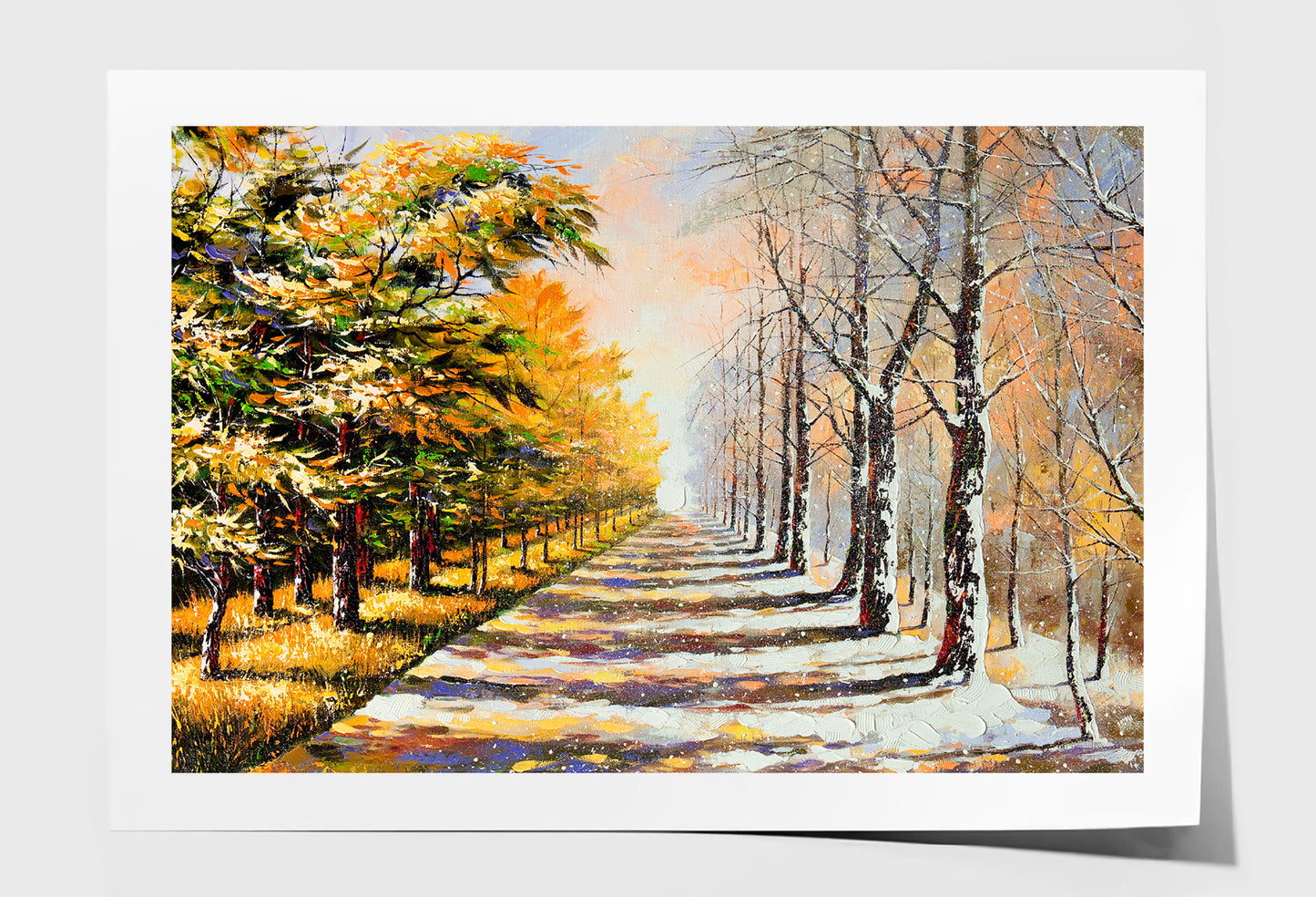 Allegory On Theme Winter Season & Autumn Season Painting Wall Art Limited Edition High Quality Print Unframed Roll Canvas None