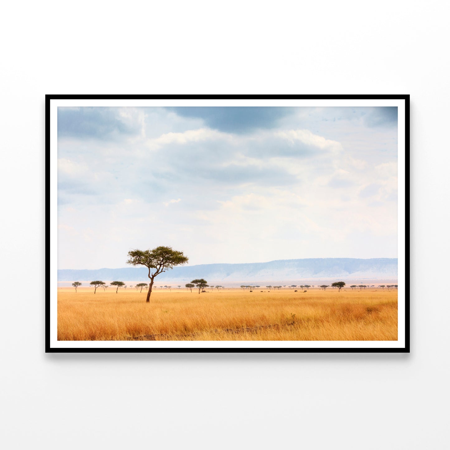 Kenya Open Field with Elephants Home Decor Premium Quality Poster Print Choose Your Sizes