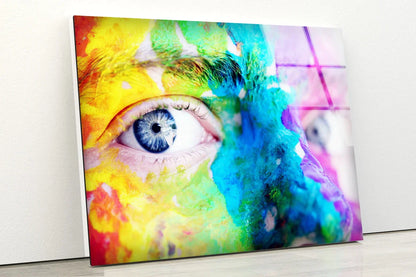 Painted Face Eyes UV Direct Aluminum Print Australian Made Quality