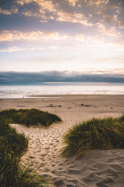 Sandy Trail Leads to The Beach Under Sunset on The Oregon Coas Home Decor Premium Quality Poster Print Choose Your Sizes