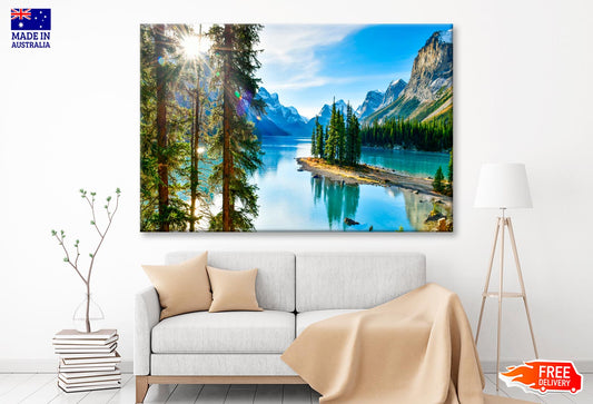 Mountain With Forest & River Wall Art Decor 100% Australian Made