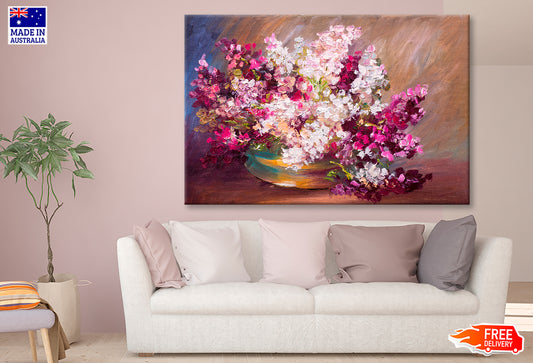 Bouquet Of Lilac & Colorful Still Life Oil Painting Wall Art Limited Edition High Quality Print