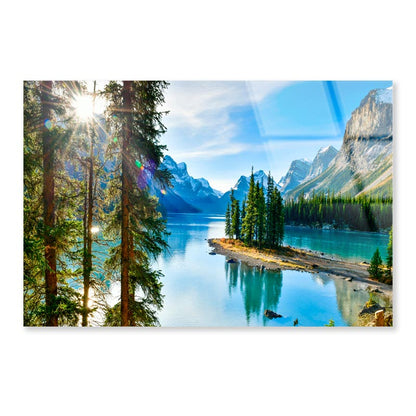 Mountain With Forest & River  Acrylic Glass Print Tempered Glass Wall Art 100% Made in Australia Ready to Hang