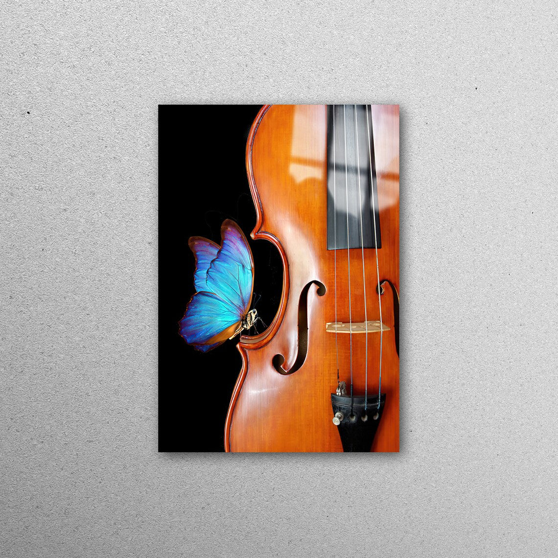 Violin And Butterfly Acrylic Glass Print Tempered Glass Wall Art 100% Made in Australia Ready to Hang