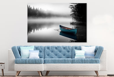 Boat in a Pristine Lake Stunning Design Print 100% Australian Made