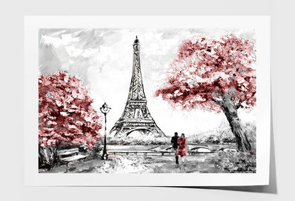 Street View of Paris Oil Painting Wall Art Limited Edition High Quality Print Unframed Roll Canvas None