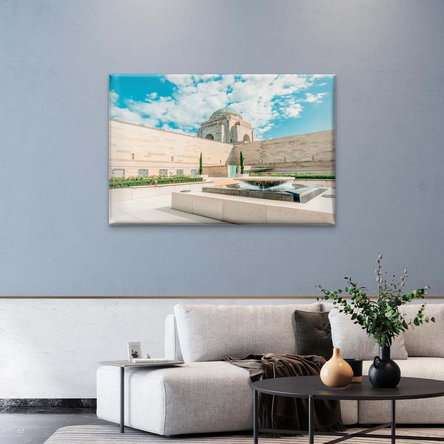 Water Fountain in Courtyard Australian War Memorial Wall Art Decor 100% Australian Made