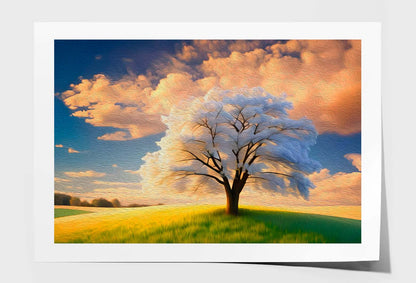 Abstract Tree  & Sky Oil Painting Wall Art Limited Edition High Quality Print