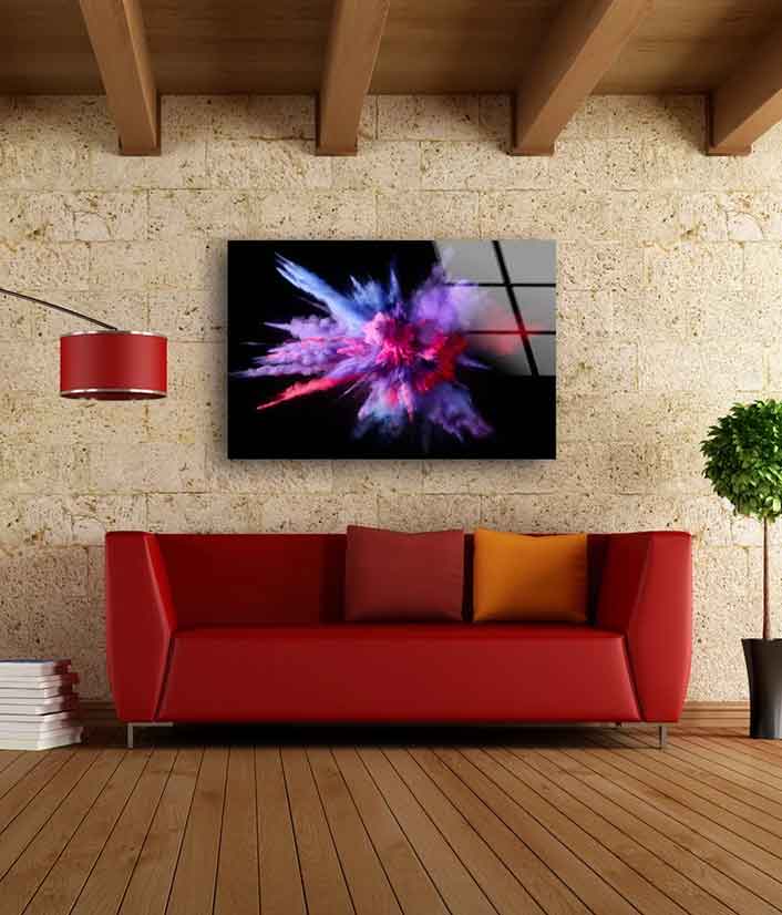 Purple & Pink Abstract UV Direct Aluminum Print Australian Made Quality