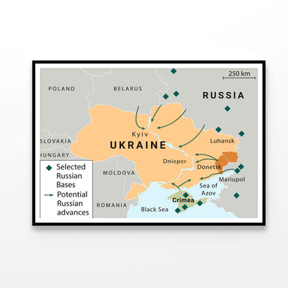 Russia, Ukraine & The Middle East Map Home Decor Premium Quality Poster Print Choose Your Sizes