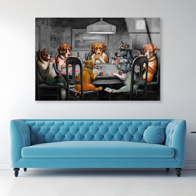 Dogs Playing Cards Acrylic Glass Print Tempered Glass Wall Art 100% Made in Australia Ready to Hang