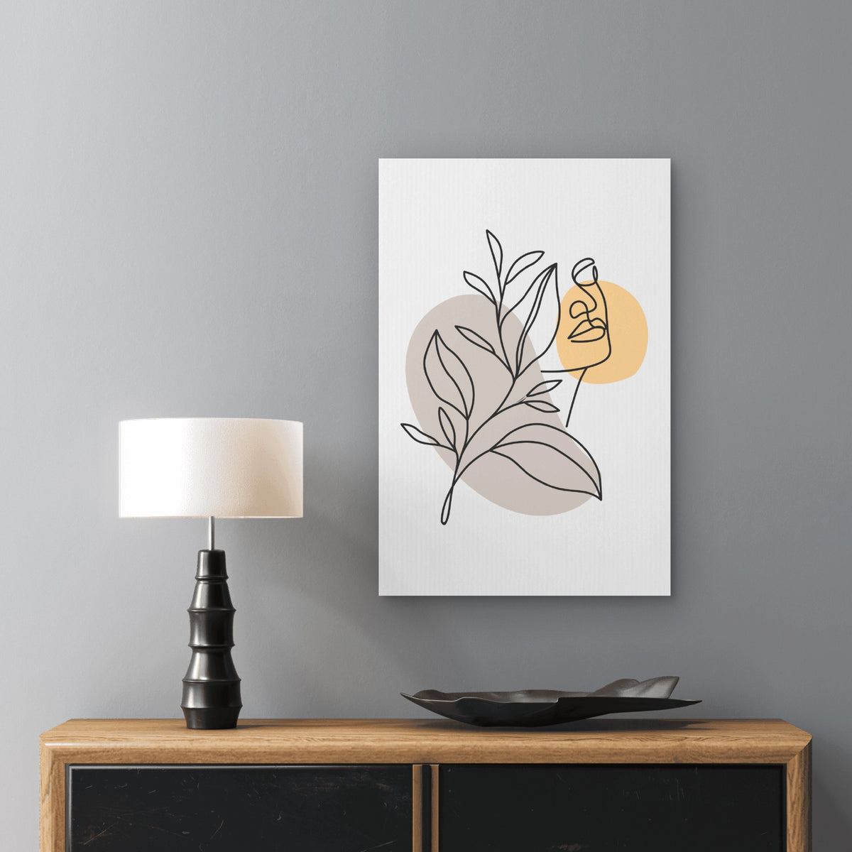 Feminine Face Line Drawing Sketch 40x60cm Metal Print Ready to Hang