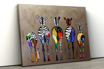 Colorful Zebras UV Direct Aluminum Print Australian Made Quality