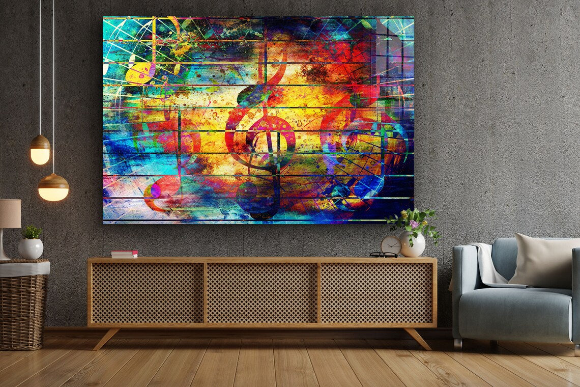 Colorful Abstract Music UV Direct Aluminum Print Australian Made Quality