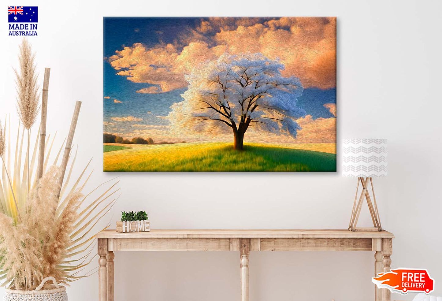 Abstract Tree  & Sky Oil Painting Wall Art Limited Edition High Quality Print