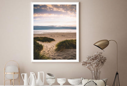 Sandy Trail Leads to The Beach Under Sunset on The Oregon Coas Home Decor Premium Quality Poster Print Choose Your Sizes