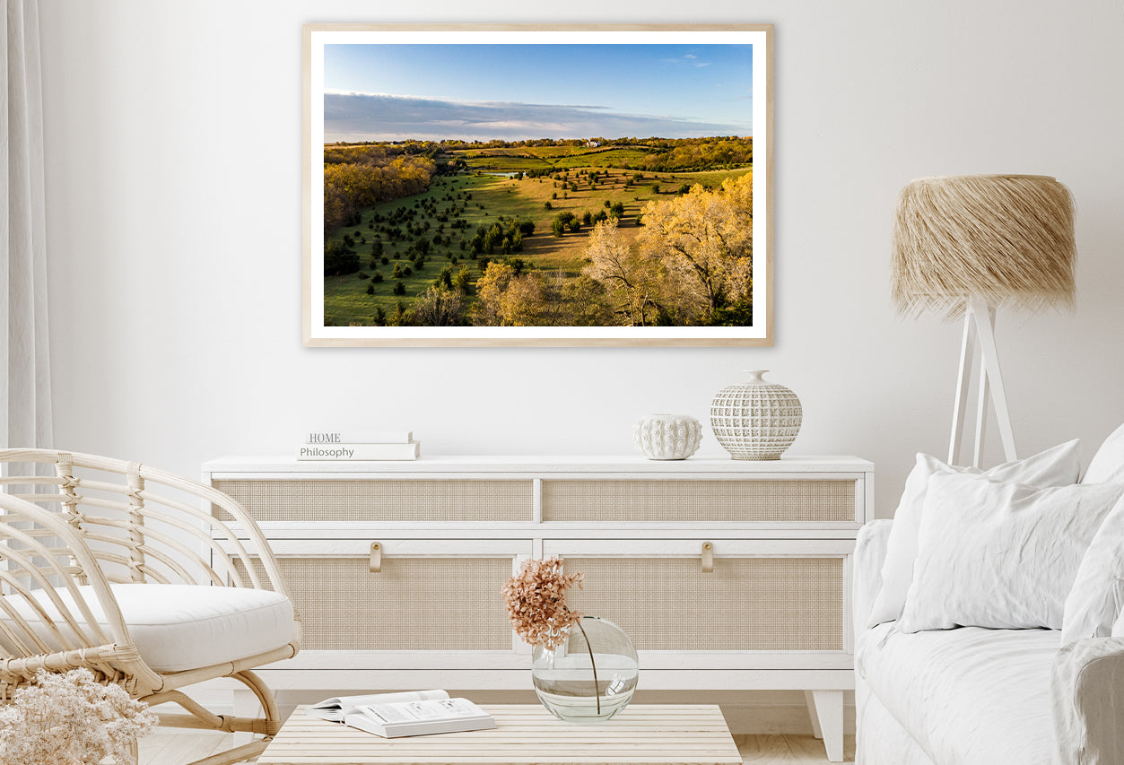 View of Sunrise over a Rural Countryside Home Decor Premium Quality Poster Print Choose Your Sizes