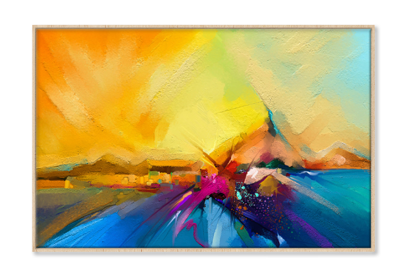 Colorful Oil Painting Limited Edition High Quality Print Canvas Box Framed Natural