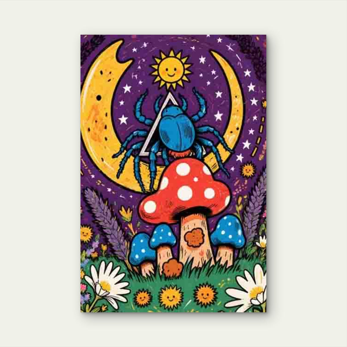 Spider-Mushroom Abstract 60x90cm Metal Print Ready to Hang