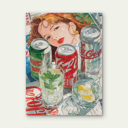 Retro Vintage Soda & Alcohol 60x90cm Metal Print Ready to Hang