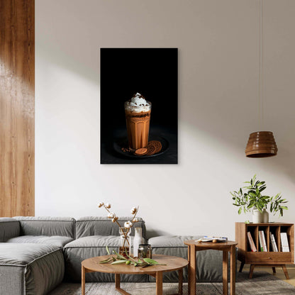 Chocolate Blended Iced Coffee Drink 40x60cm Metal Print Ready to Hang