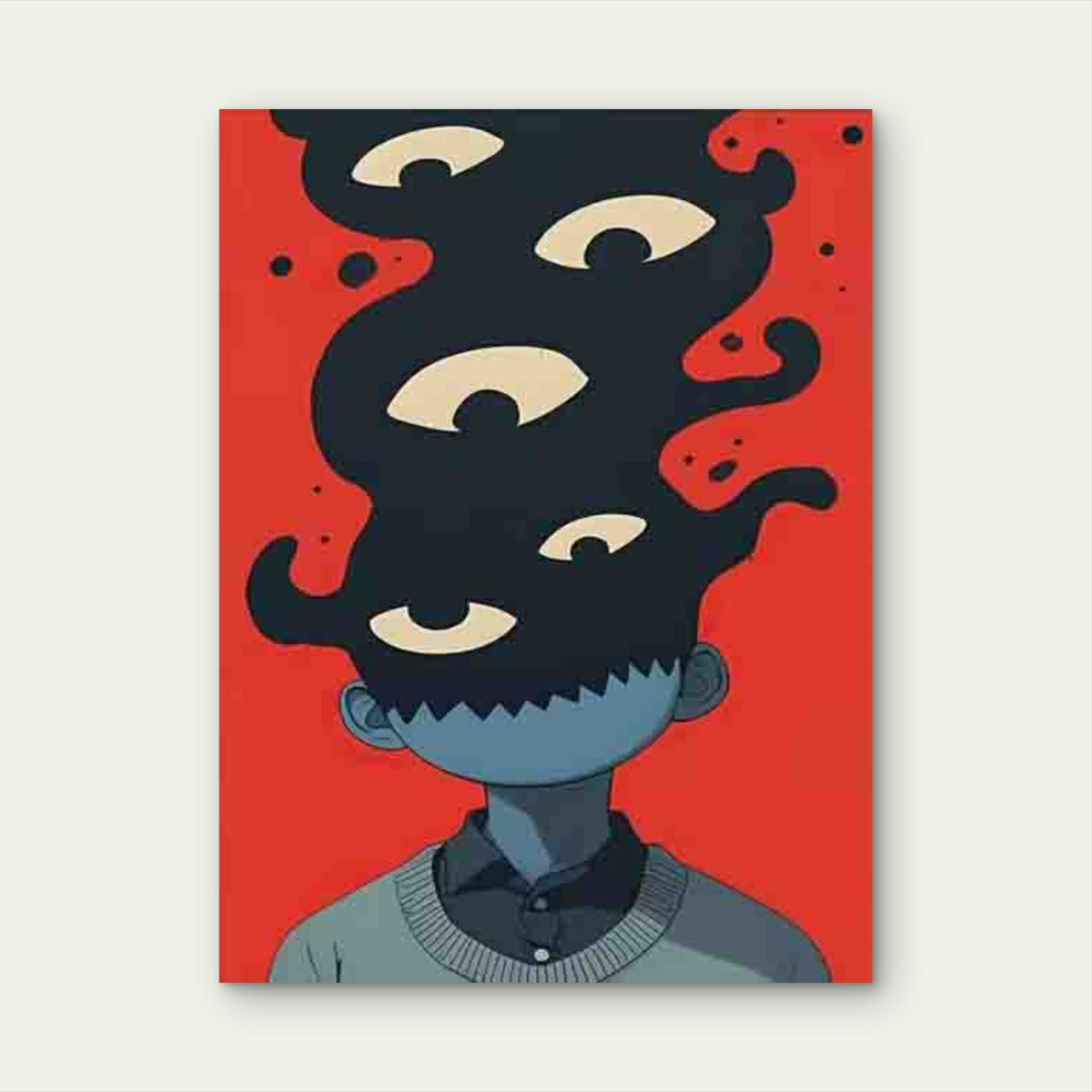 Minimalist Abstract Fantasy Character Metal Print Ready to Hang