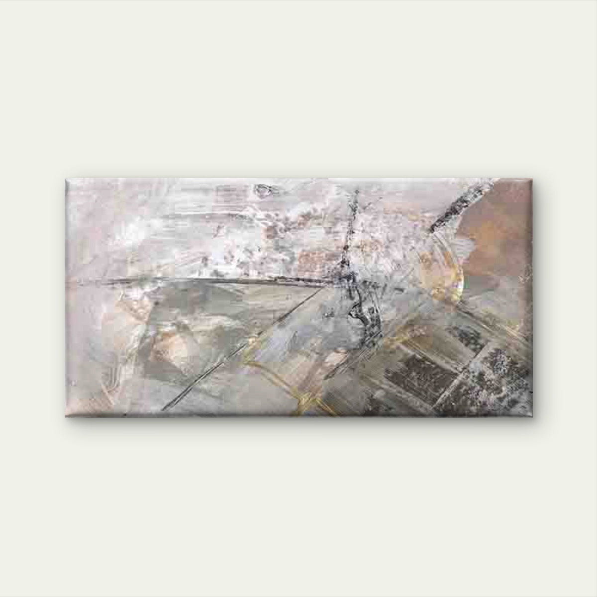 Abstract with Golden Leaf Accen Wall Art Canvas Office Home Room Framed 120x60cm