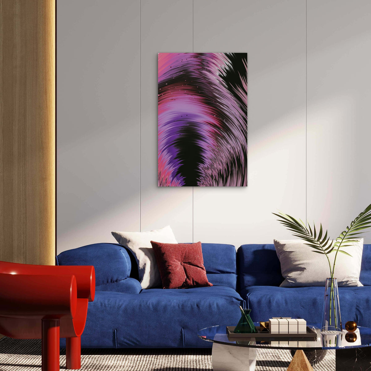 Dynamic Swirling Acrylic Pouring Artwork 40x60cm Metal Print Ready to Hang