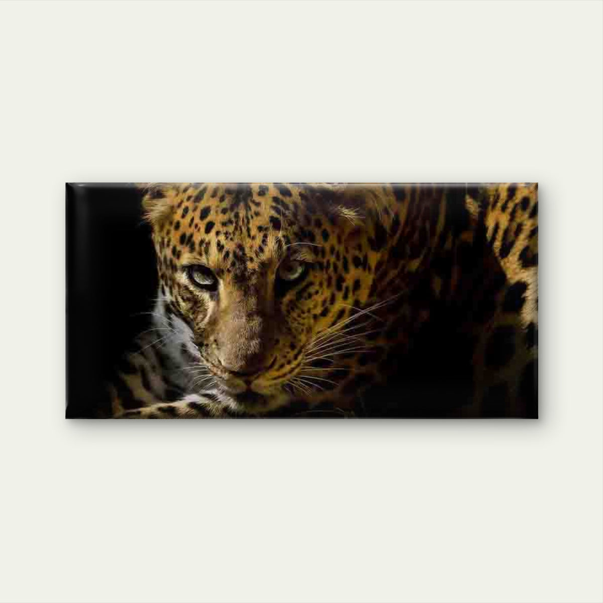 Close-Up Image of a Leopard Wall Art Canvas Office Home Room Framed 120x60cm