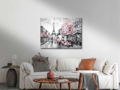 Romantic Couple walking Paris Painting Print 100% Australian Made