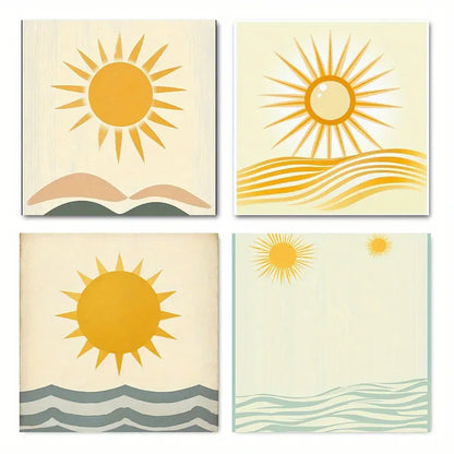 4pcs Symbolism four seasons  e  Wall Art Canvas Framed