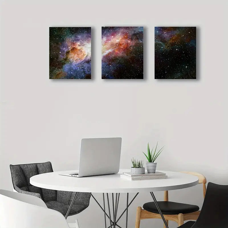 3pcs Beautiful Multicolored Modern Metal Print Ready to Hang Art