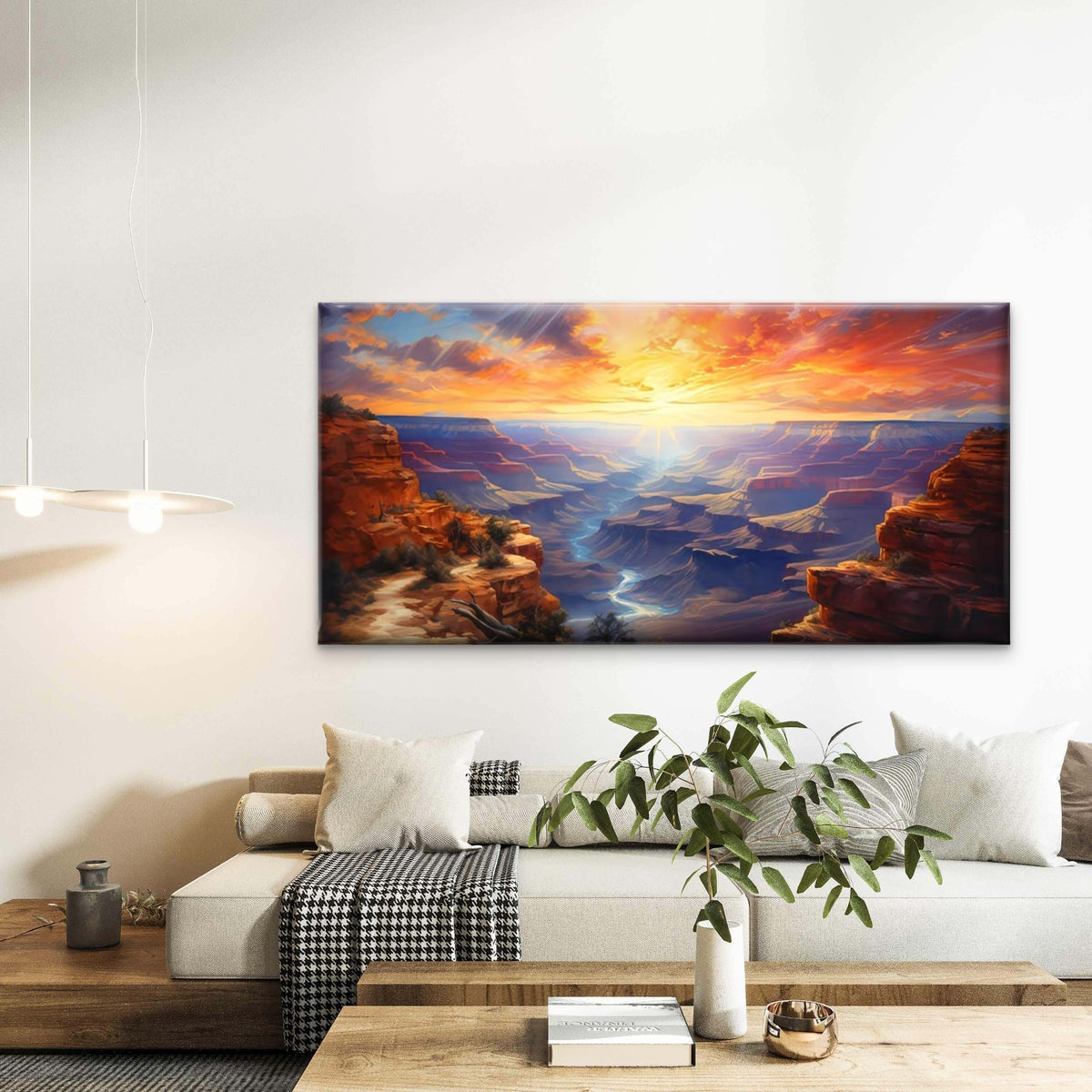 Grand Canyon Sunset Wall Art Canvas Office Home Room Framed 120x60cm