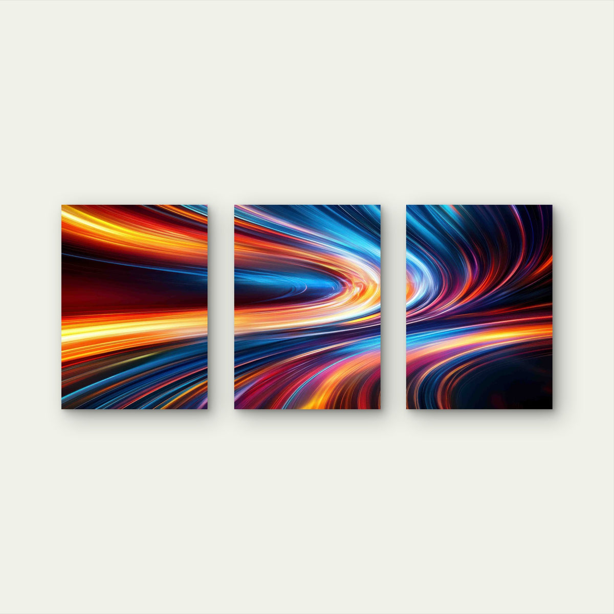 3pcs Spectrum Flashes Coloured Light Metal Print Ready to Hang Art