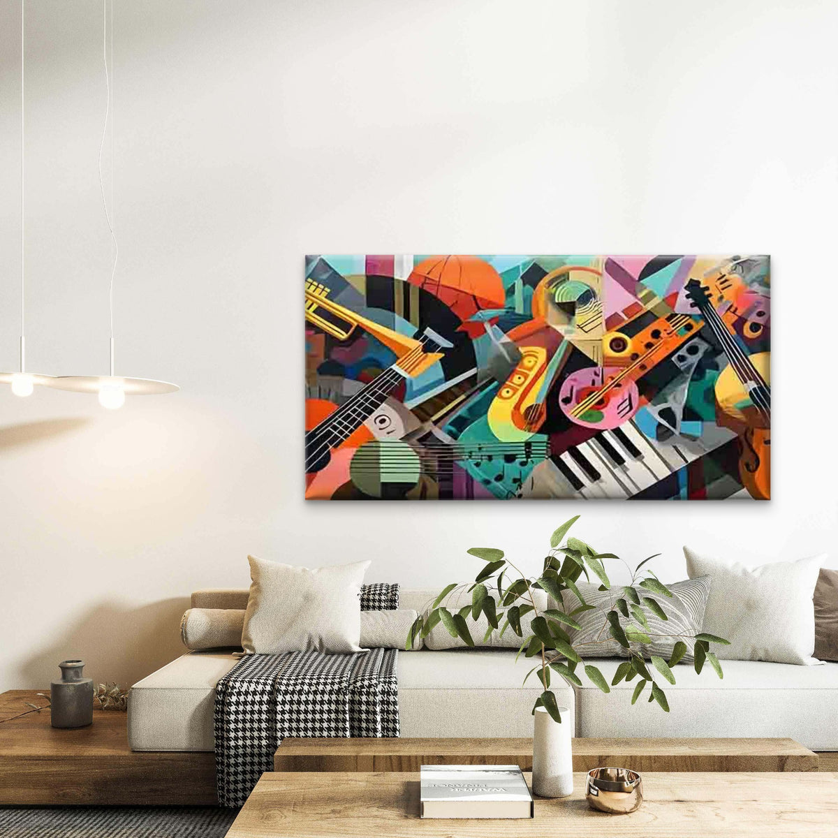Abstract Style Instrument Wall Art Canvas Office Home Room Framed 120x60cm