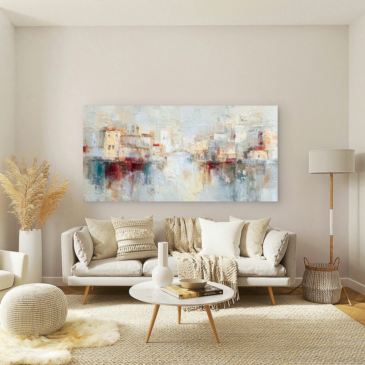 Abstract Saints City Wall Art Canvas Office Home Room Framed 120x60cm
