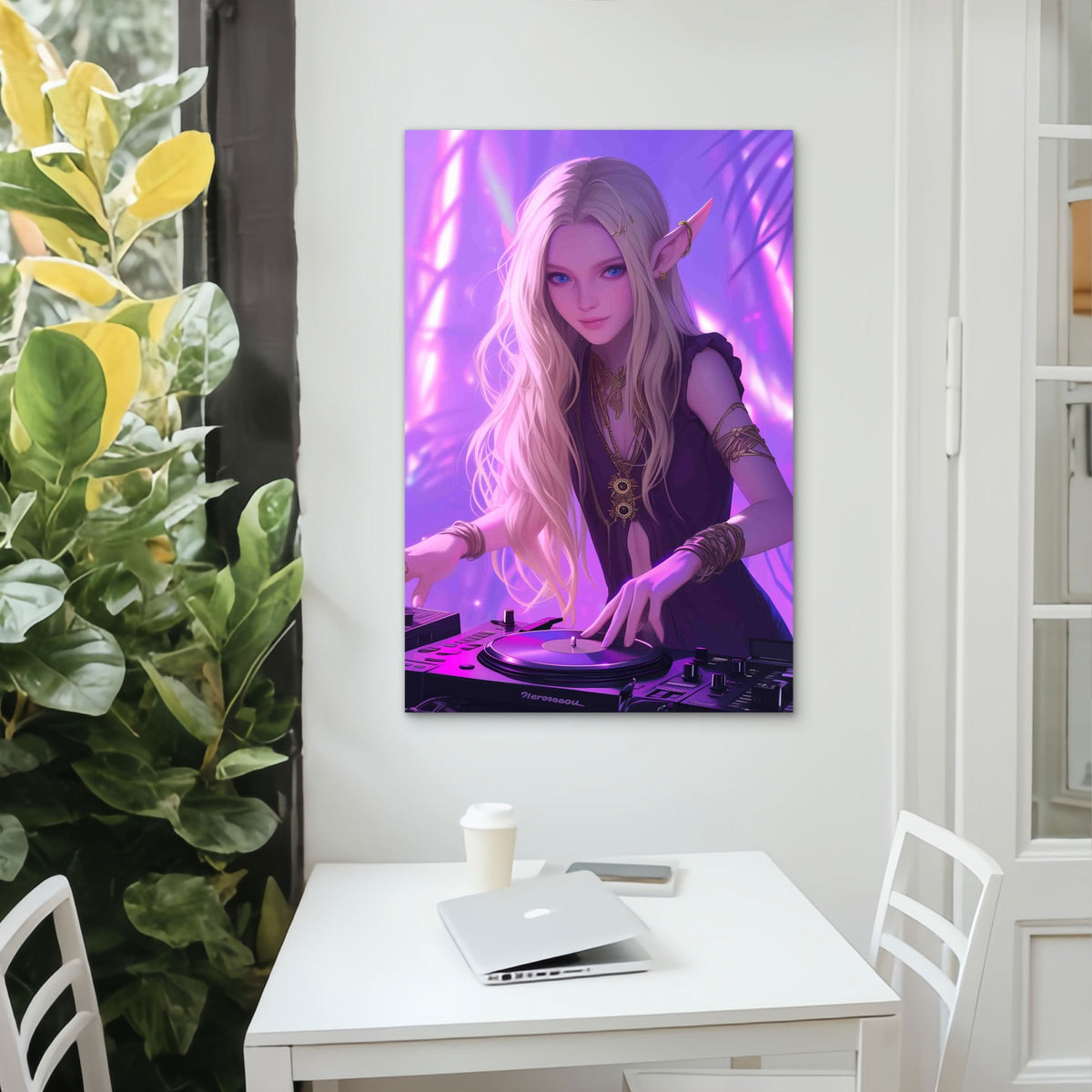 The Ethereal Elven DJ 60x90cm Metal Print Ready to Hang