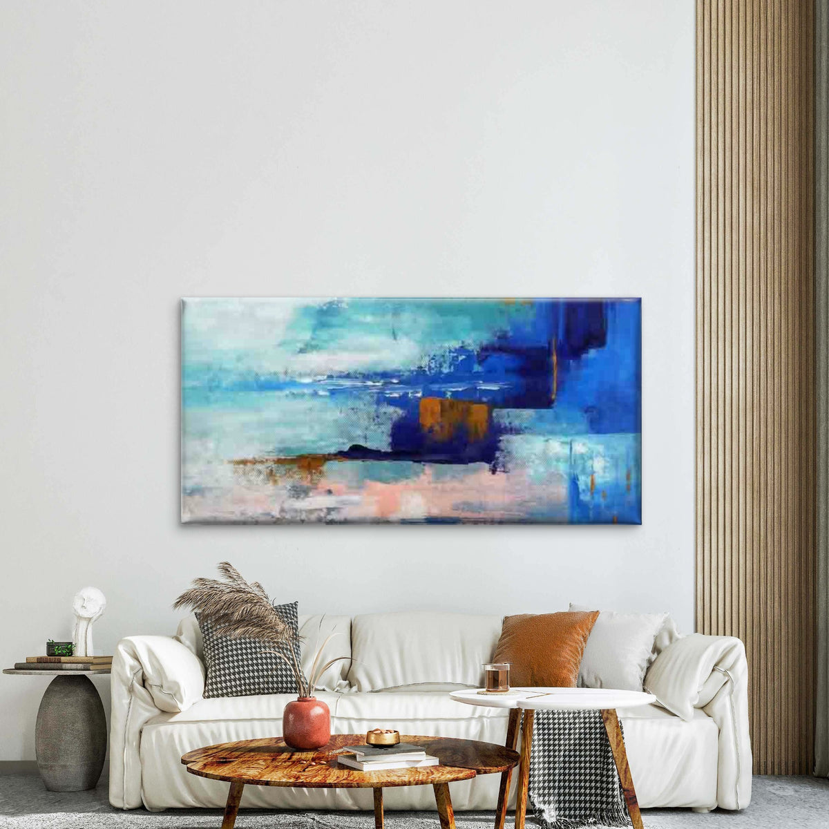 Abstract Landscape Painting Wall Art Canvas Office Home Room Framed 120x60cm