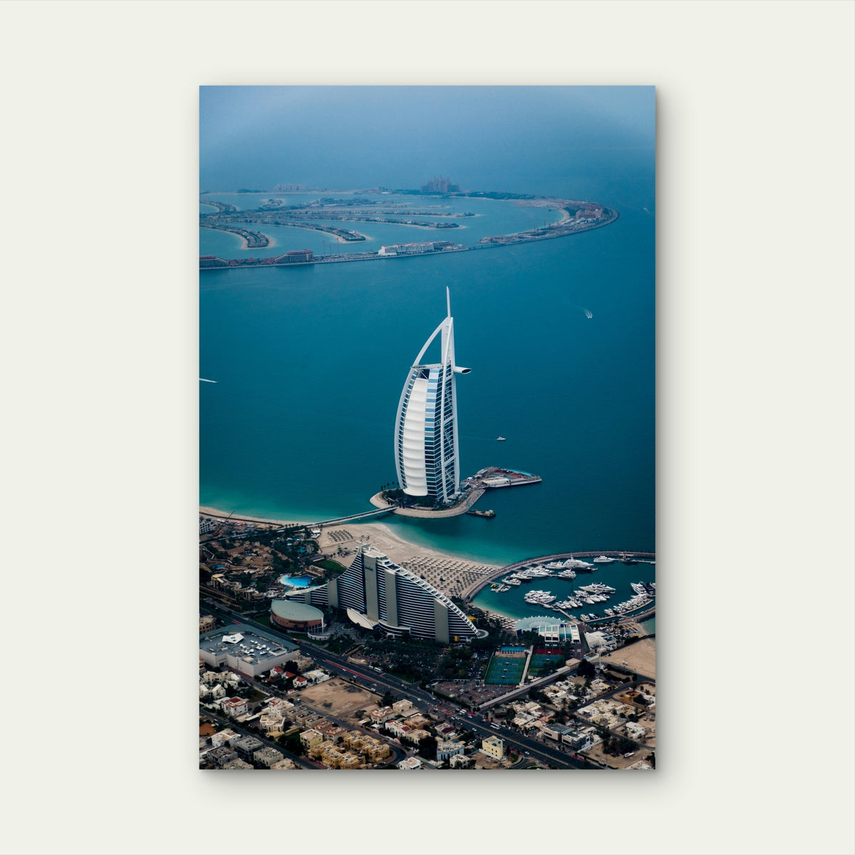 Burj Al Arab Hotel And The Nearby Jumeirah Beach Hotel 40x60cm Metal Print Ready to Hang