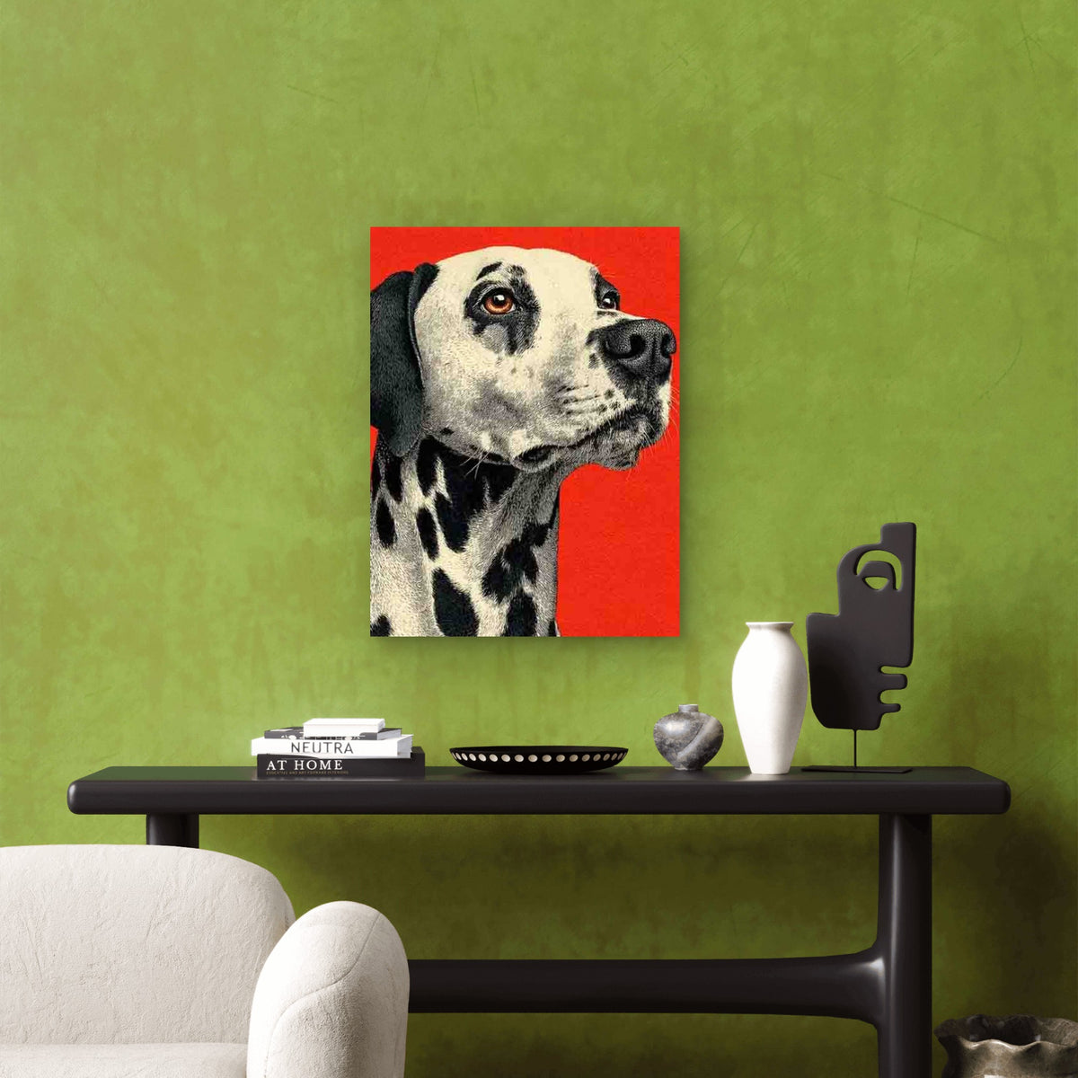 Retro Dalmatian Artwork Metal Print Ready to Hang