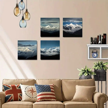 4pcs Himalayan Mountain Canvas Wall Art Canvas Framed