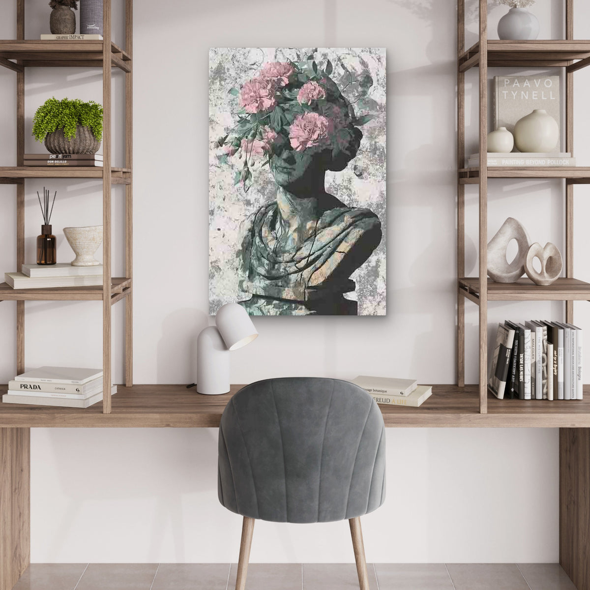Crimson Bloom Folk 60x90cm Metal Print Ready to Hang