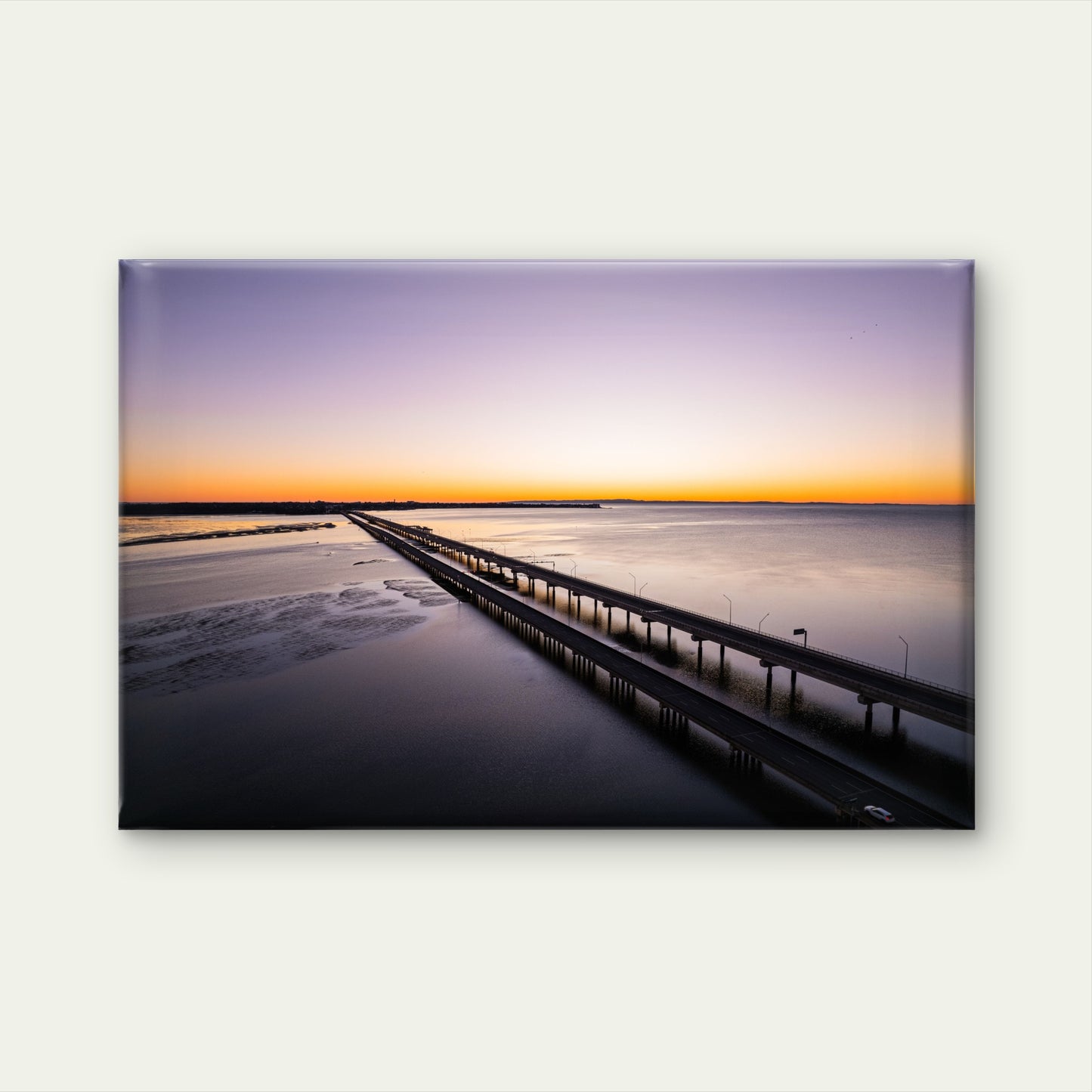 Glorious purple sunrise in Redcliffe, Queensland, Australia Neutral Canvas Print Wall Art Decor 100% Australian Made