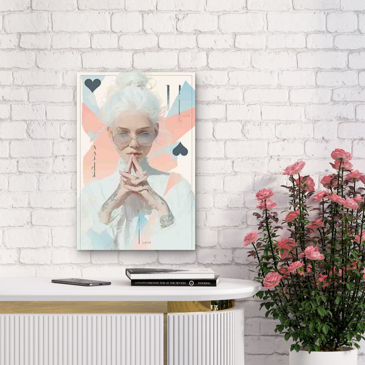 Ace of Spades Elegant Minimalist Metal Print Ready to Hang