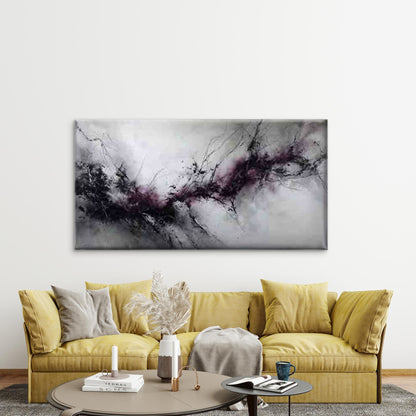 Abstract Ink Marble Design Wall Art Canvas Office Home Room Framed 120x60cm
